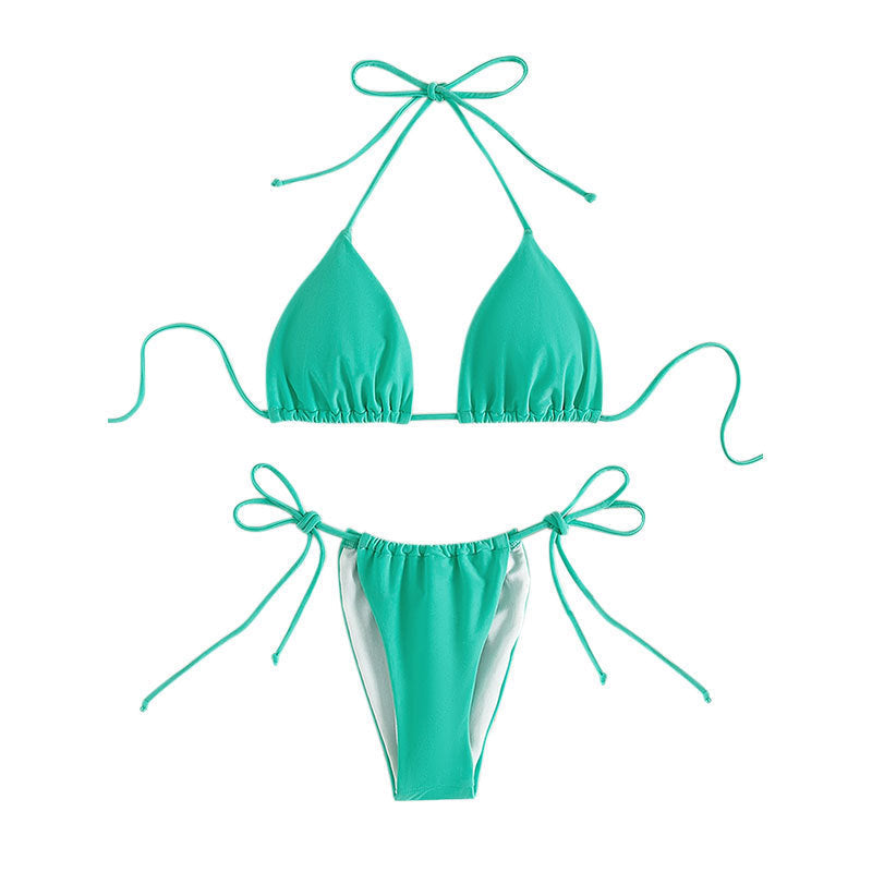 Ensemble bikini pour femme : Haut triangle à bretelles réglables et coupe haute de berg-feldt