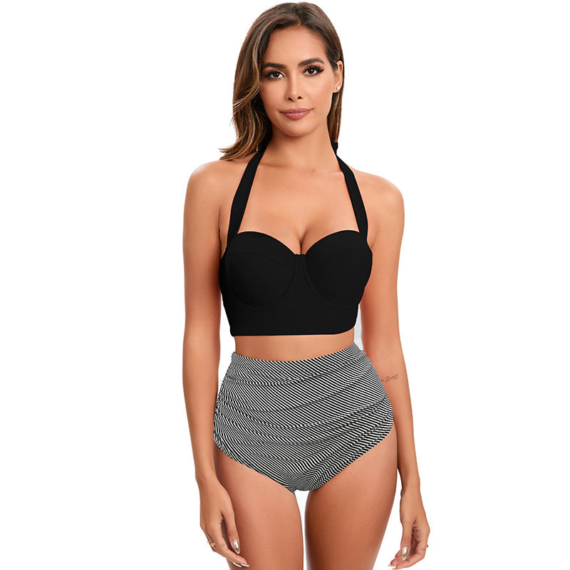 Ensemble de bikini taille haute à imprimé léopard Berg-Feldt pour femme