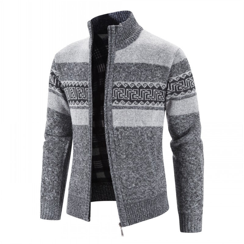 Gilet en tricot pour homme à col montant avec motifs attrayants Berg-Feldt