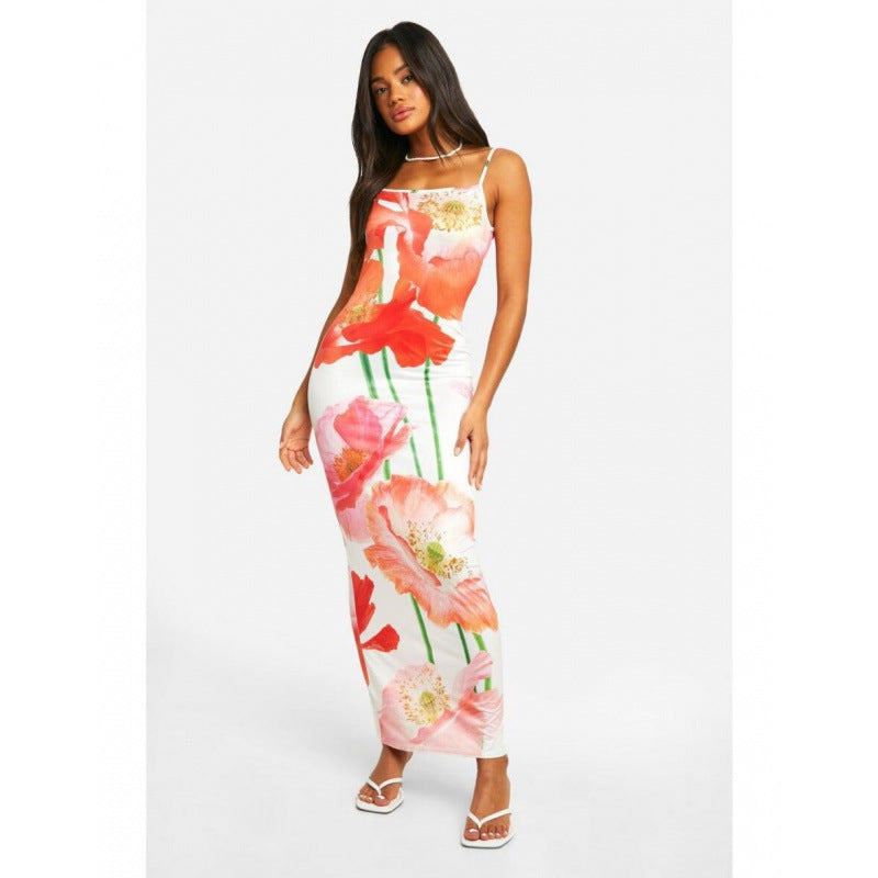 Robe longue fleurie moulante Berg-feldt pour femme
