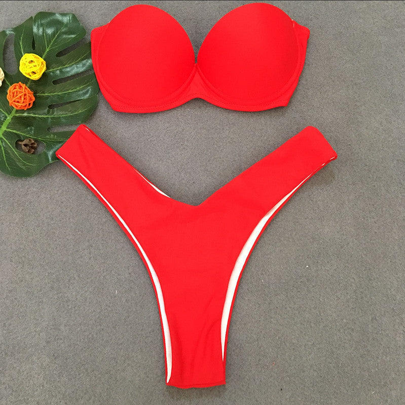 Ensemble de bikini sans bretelles Berg-Feldt pour femme imprimé léopard