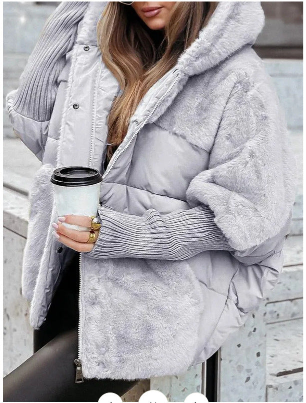 Doudoune matelassée oversize pour femme avec capuche et fausse fourrure Berg-Feldt