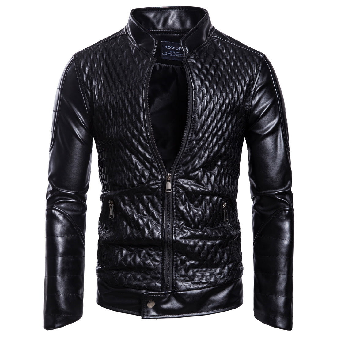 Blouson de moto Berg-Feldt pour homme en similicuir de haute qualité avec aspect matelassé