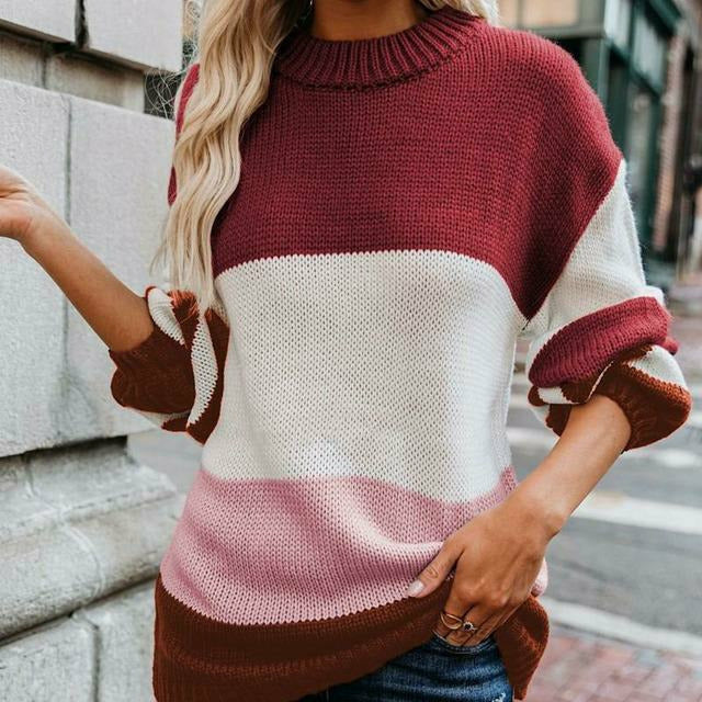 Berg-Feldt | Gestreifter Strickpullover mit Doppelt Naht