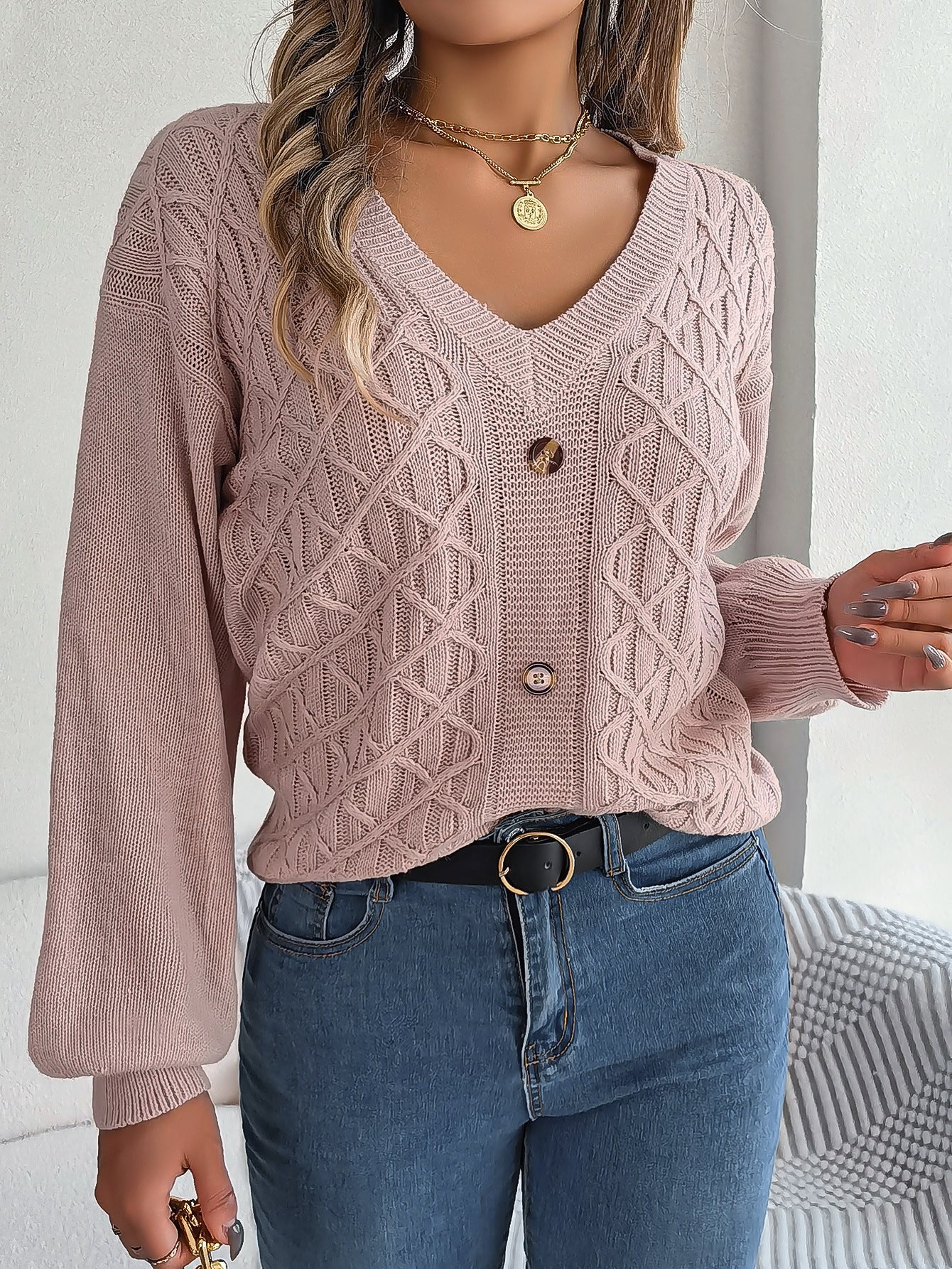 Cardigan femme Berg-Feldt torsadé avec boutons