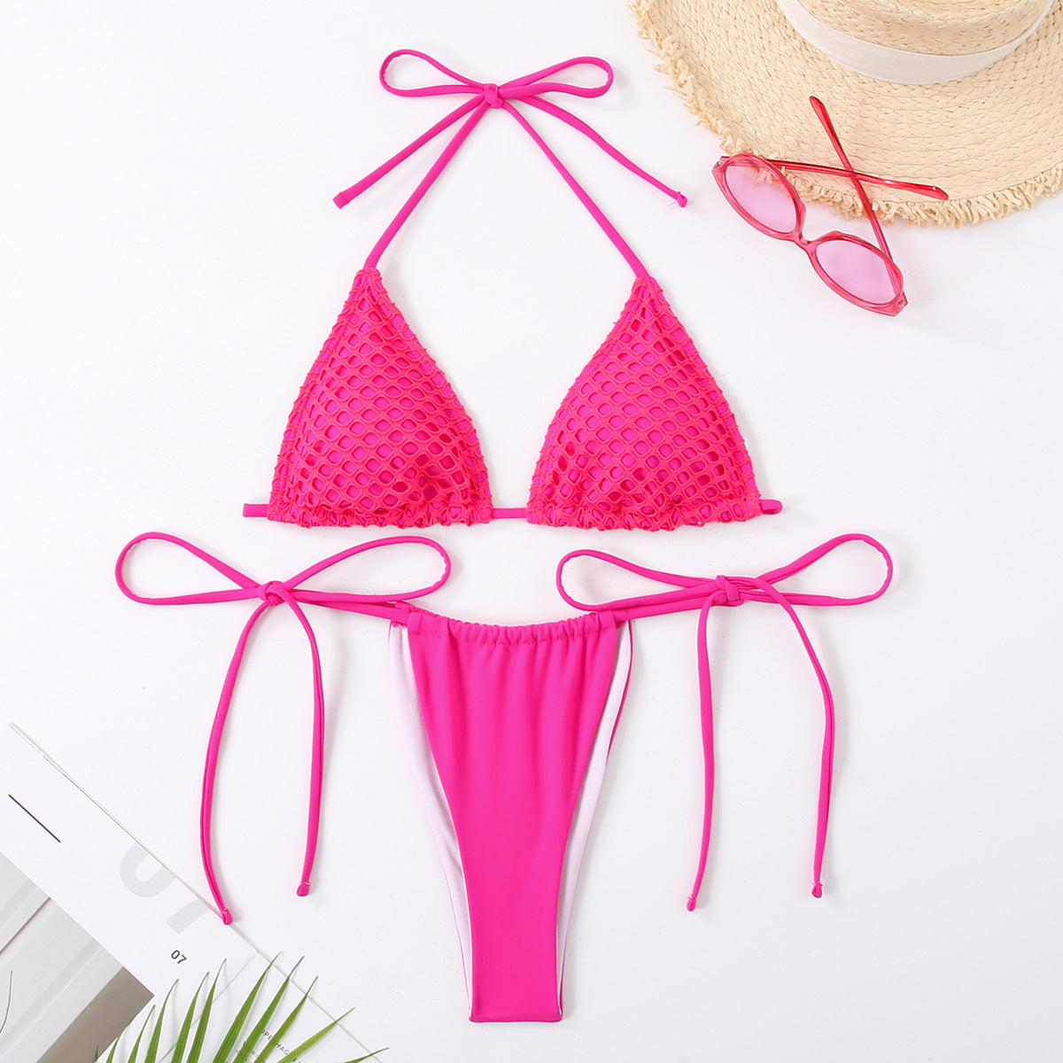 Ensemble de bikini triangle en maille crochetée Berg-Feldt pour femme