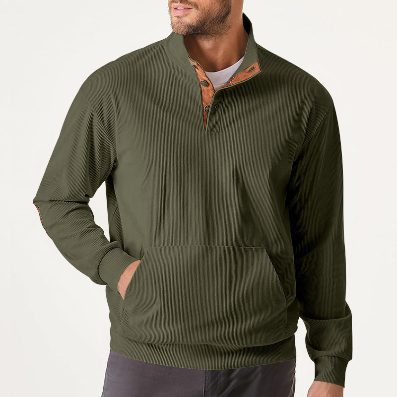 Herren hochfunktioneller Sweatpullover mit Stehkragen und praktischer Kängurutasche Berg-Feldt