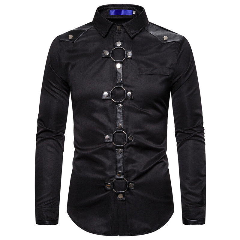 Chemise de créateur pour homme, garniture élégante en plastique et parements contrastants, Berg-Feldt