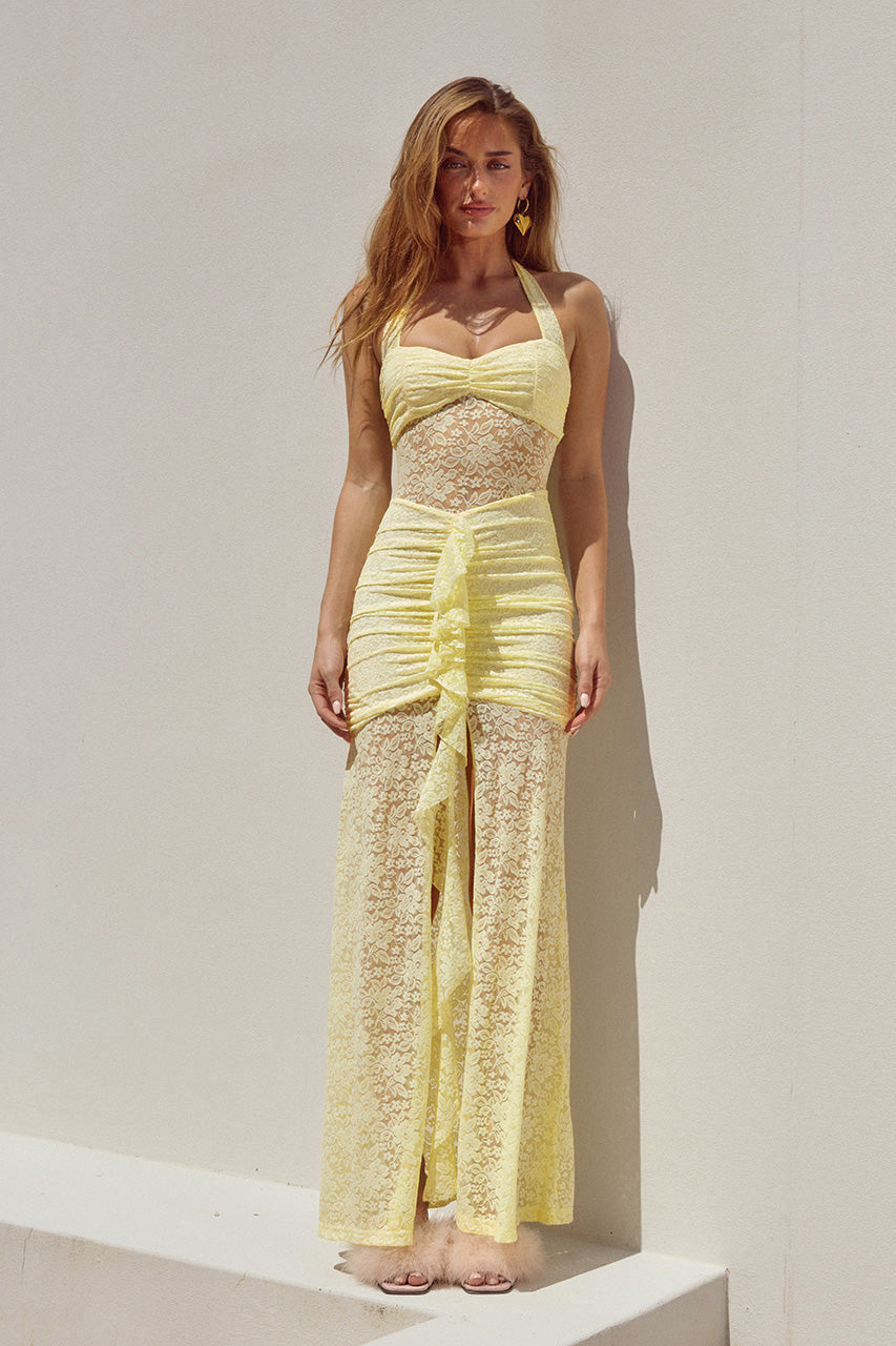 Elegant Women's Lace-Accent Maxi Dress by berg-feldt