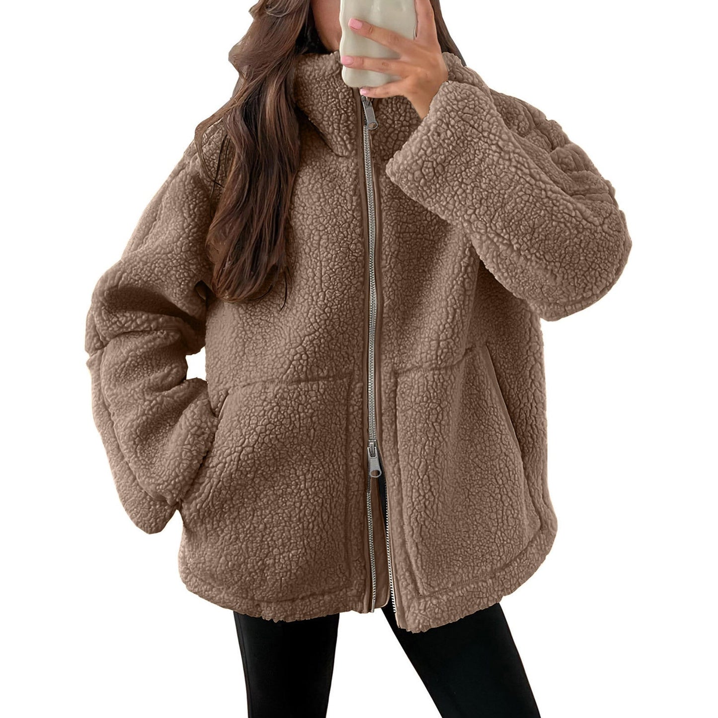 Veste douillette en teddy zippée pour femme Berg-Feldt