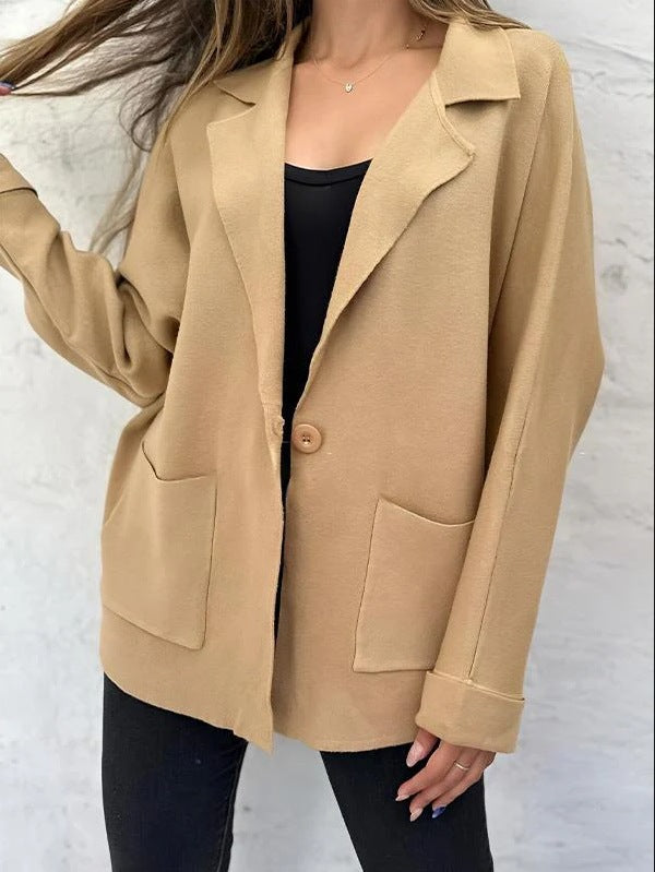 Blazer femme Berg-Feldt, coupe oversize, coupe décontractée, avec poches avant