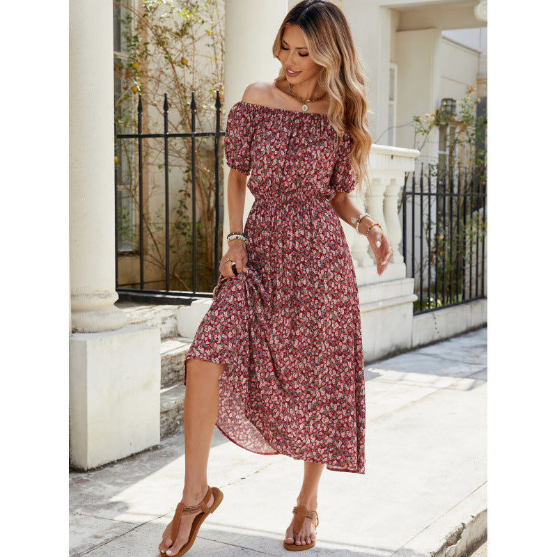 Berg-feldt Damen Off-Shoulder Maxikleid mit Blumenmuster