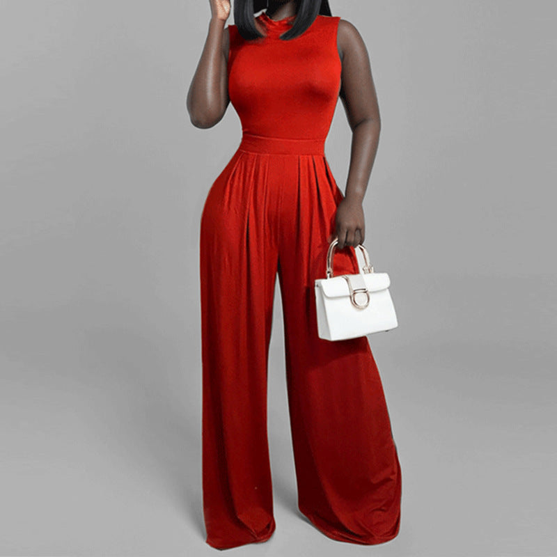 Eleganter Damen-Jumpsuit mit weitem Bein und geschlossenen Schultern von berg-feldt