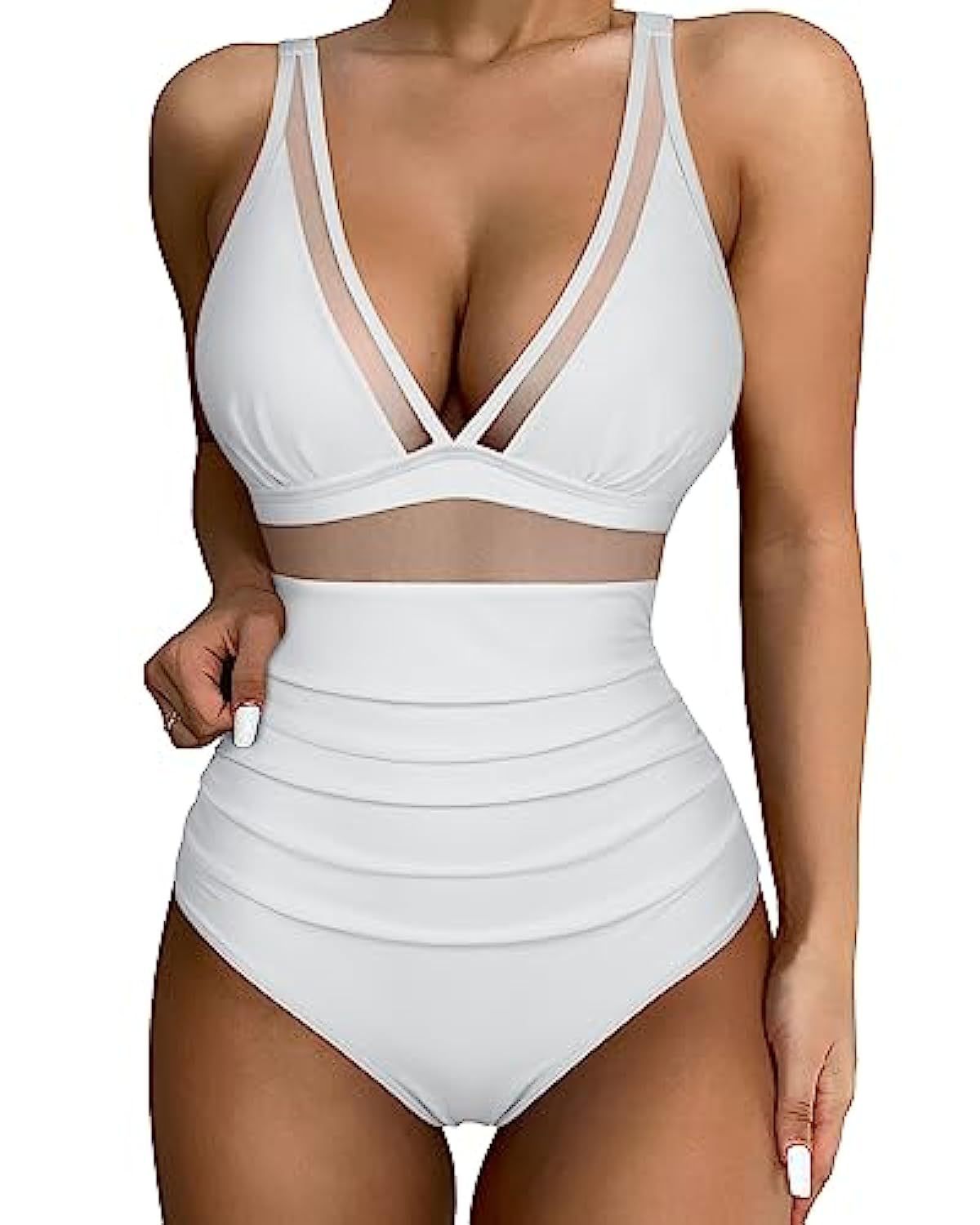 Haut de bikini femme col montant Berg-Feldt à détails transparents
