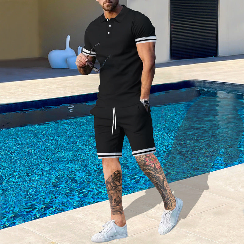 Herren Poloshirt und Shorts-Set mit sportlichen Akzenten Berg-Feldt