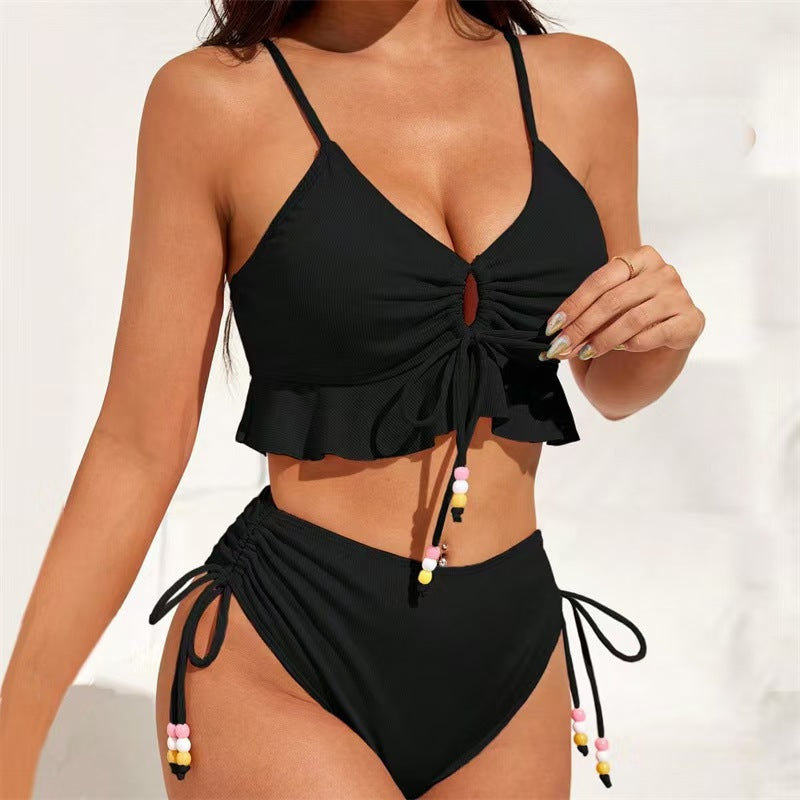 Ensemble de bikini taille haute à volants et bretelles réglables pour femme berg-feldt