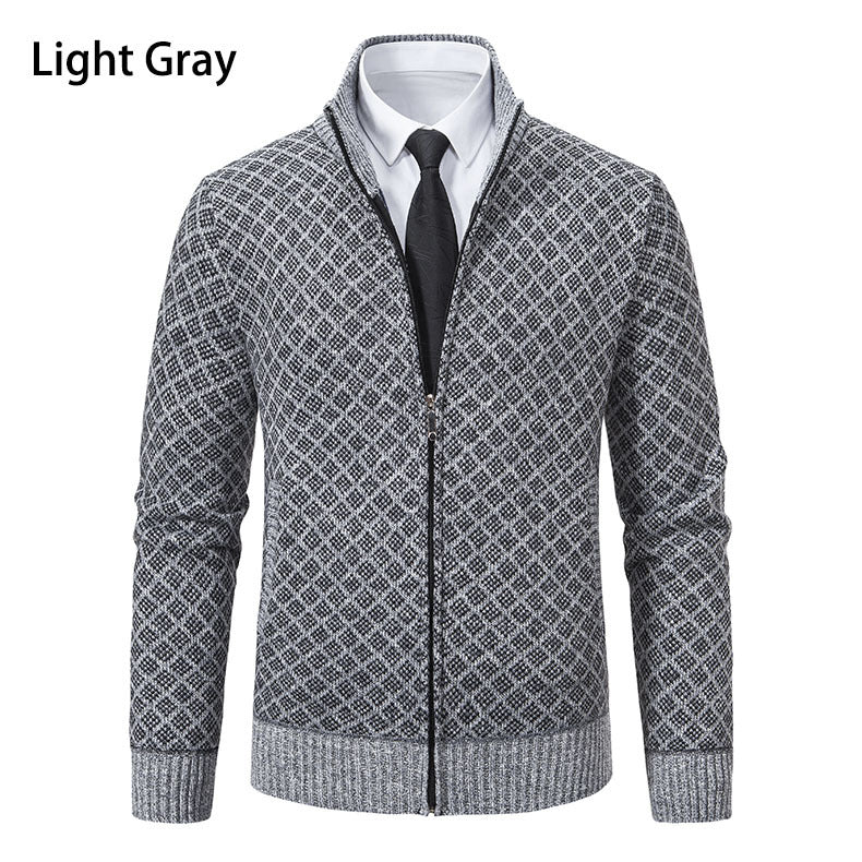 Cardigan zippé pour homme avec motif losanges moderne Berg-Feldt