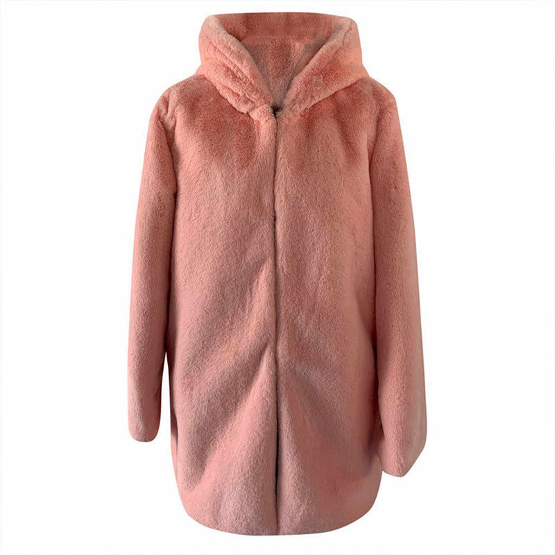Veste à capuche douillette en fausse fourrure pour femme avec coupe décorative Berg-Feldt