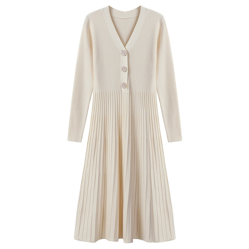 Robe en maille pour femme avec fermeture boutonnée et structure côtelée Berg-Feldt