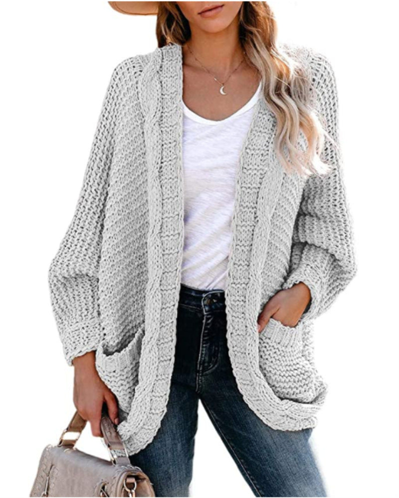 Cardigan femme en grosse maille aux contours décontractés et grandes poches Berg-Feldt
