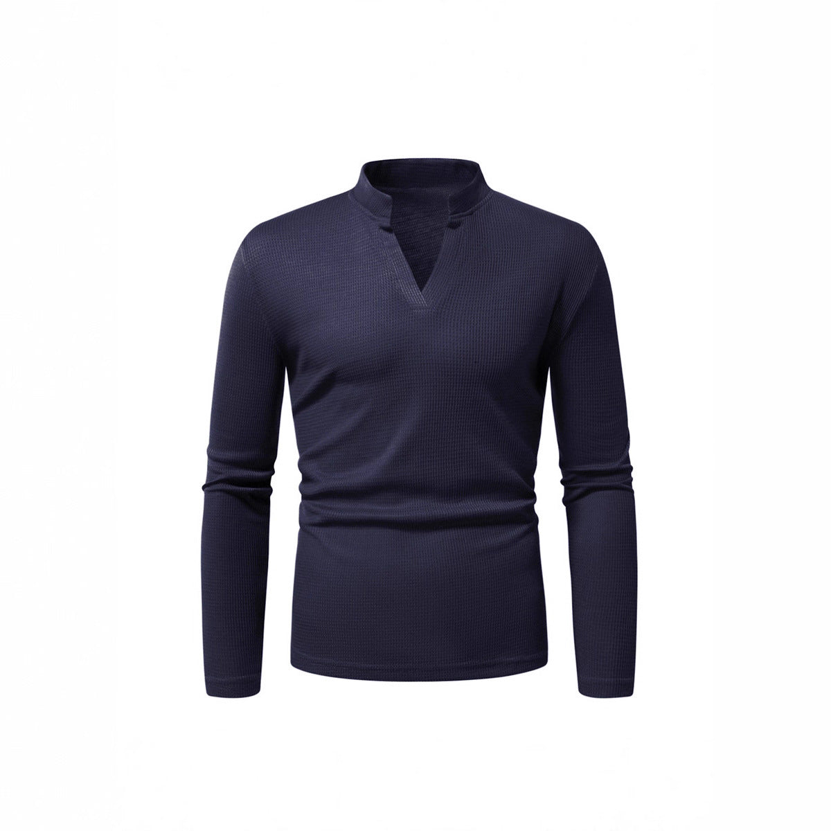 Herren Langarmshirt mit modernem Stehkragen und strukturierter Oberfläche Berg-Feldt
