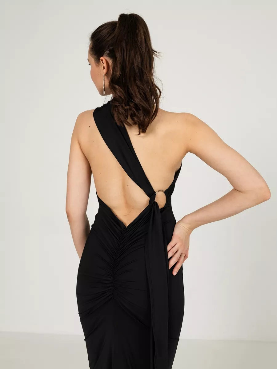 Robe longue asymétrique drapée élégante pour femme Berg-Feldt