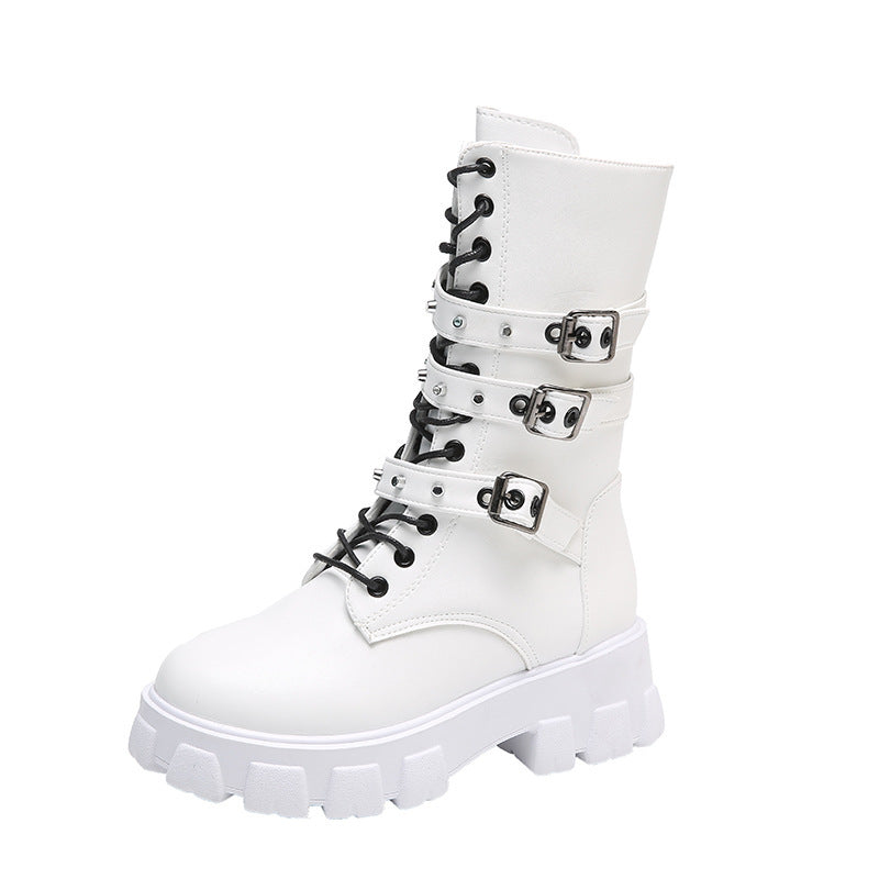 Bottes montantes à lacets pour femme avec brides ajustables et semelle robuste par berg-feldt
