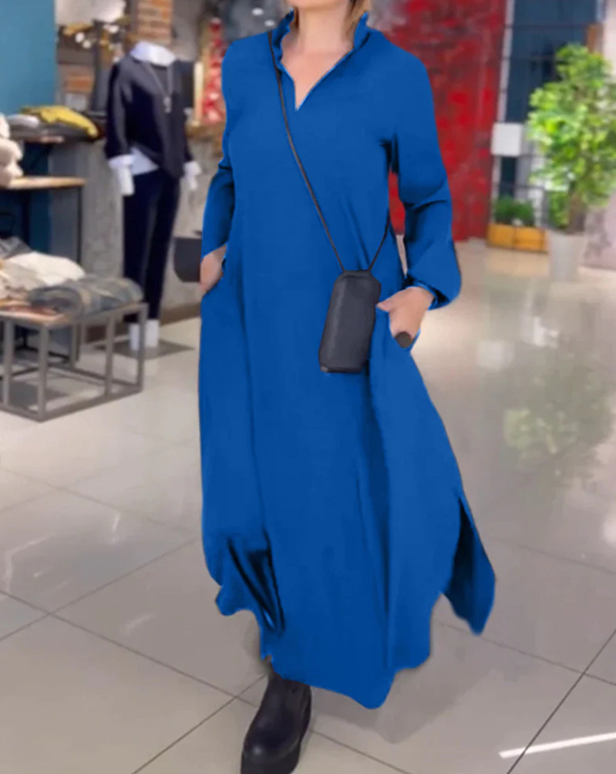 Robe midi élégante pour femme avec col et poches de berg-feldt