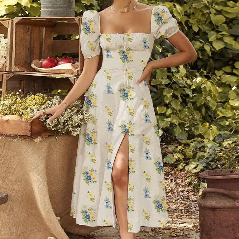 Robe longue bohème fendue à fleurs de berg-feldt