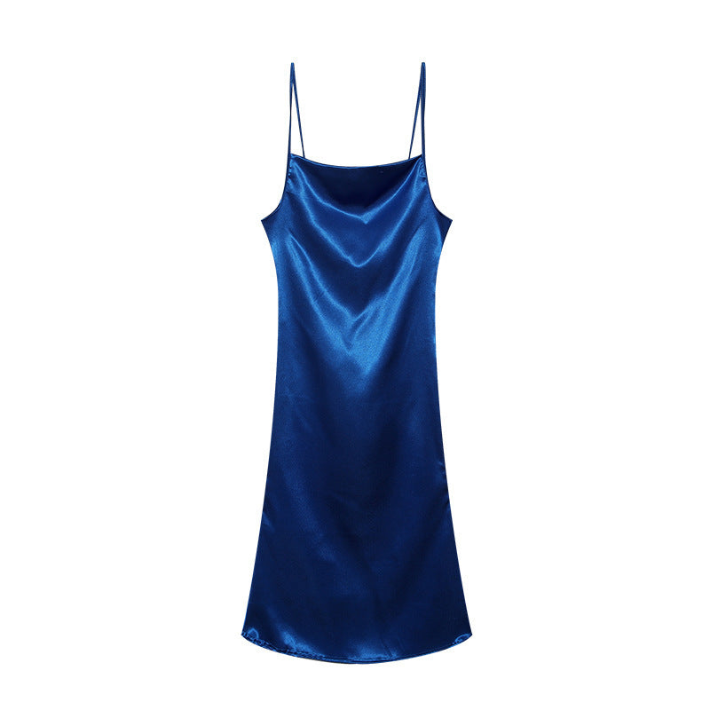 Robe nuisette en soie à fines bretelles pour femme Berg-feld