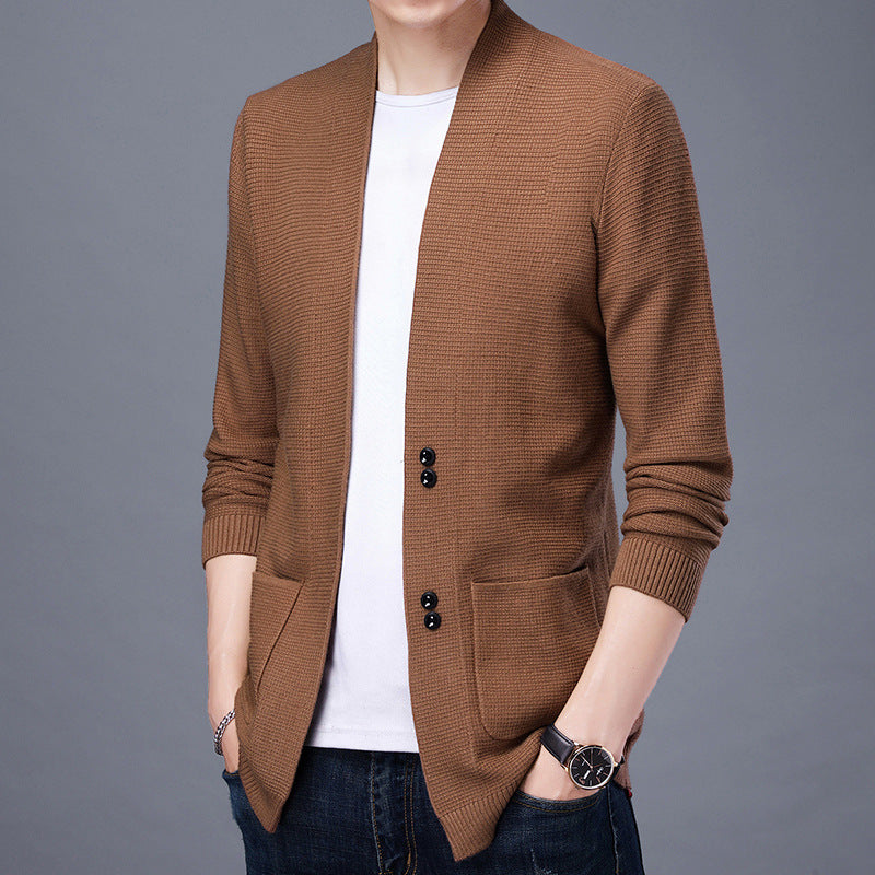 Cardigan décontracté en tricot pour homme avec col châle et poches plaquées Berg-Feldt