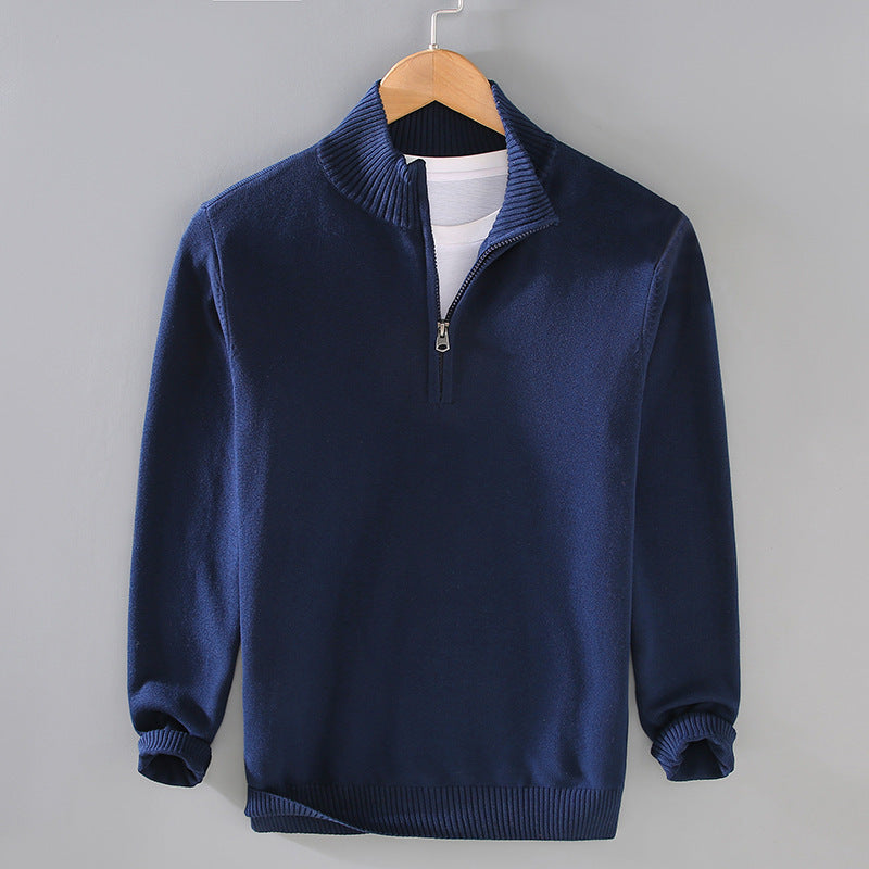 Herren Pullover mit modernem Stehkragen und Reißverschluss Berg-Feldt