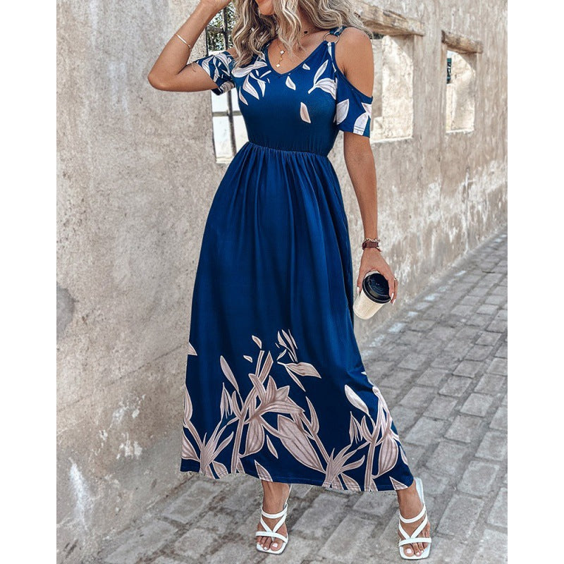 Robe longue à épaules dénudées et imprimé floral pour femme Berg-feldt