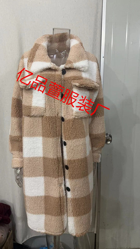 Manteau douillet à carreaux pour femme avec doublure douce et boutonnage Berg-Feldt