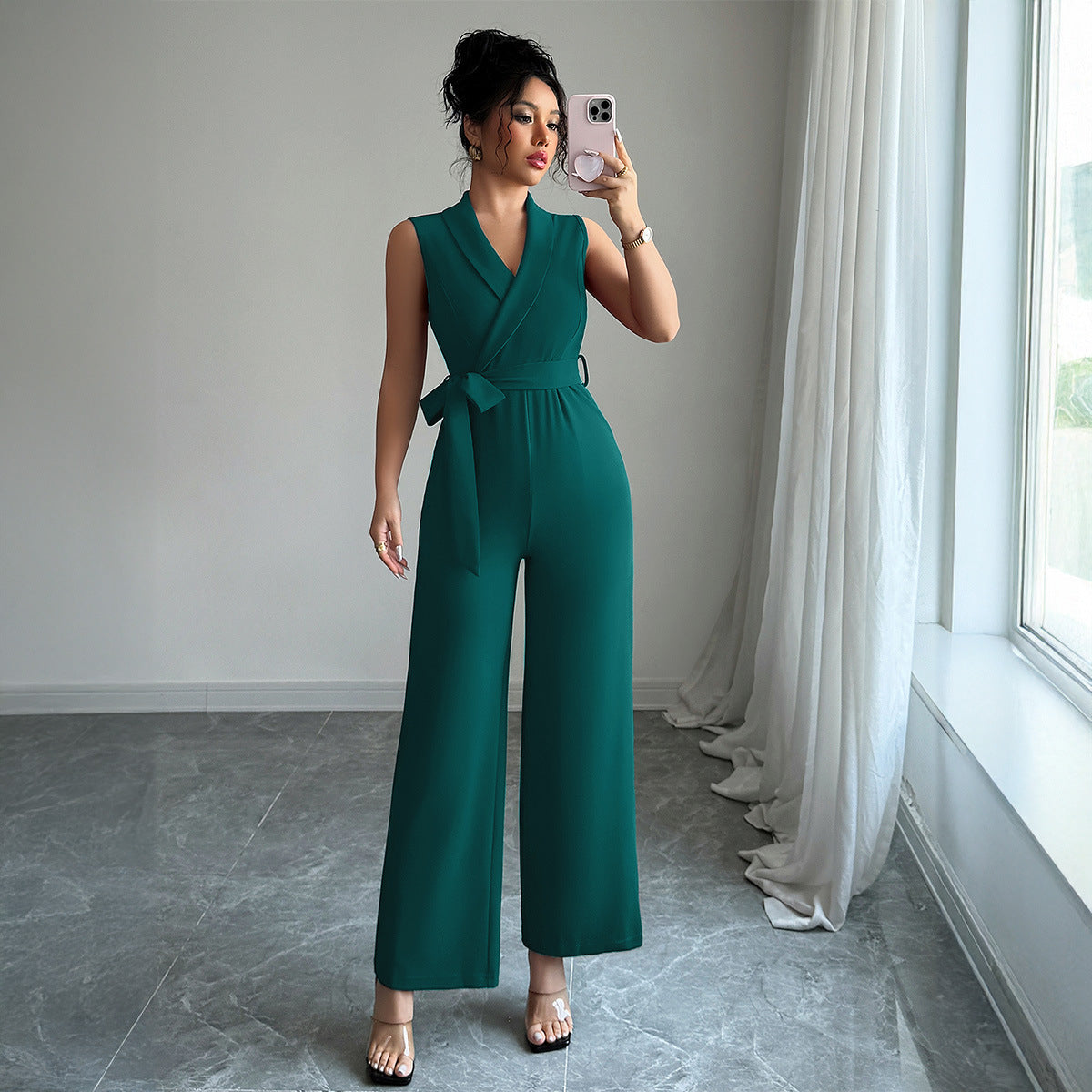 Eleganter Damen-Jumpsuit im Wickeldesign, weit geschnitten (berg-feldt)