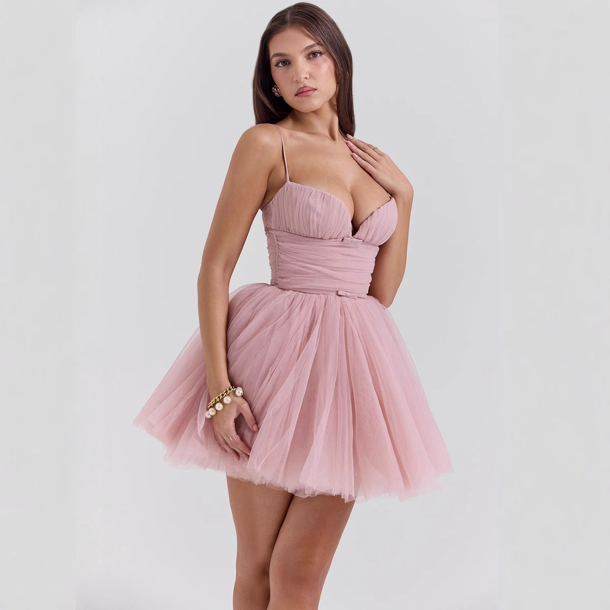 Damen Verspielt geschnittenes Tüllkleid mit verstellbaren Trägern und einer schwingenden Silhouette Berg-Feldt