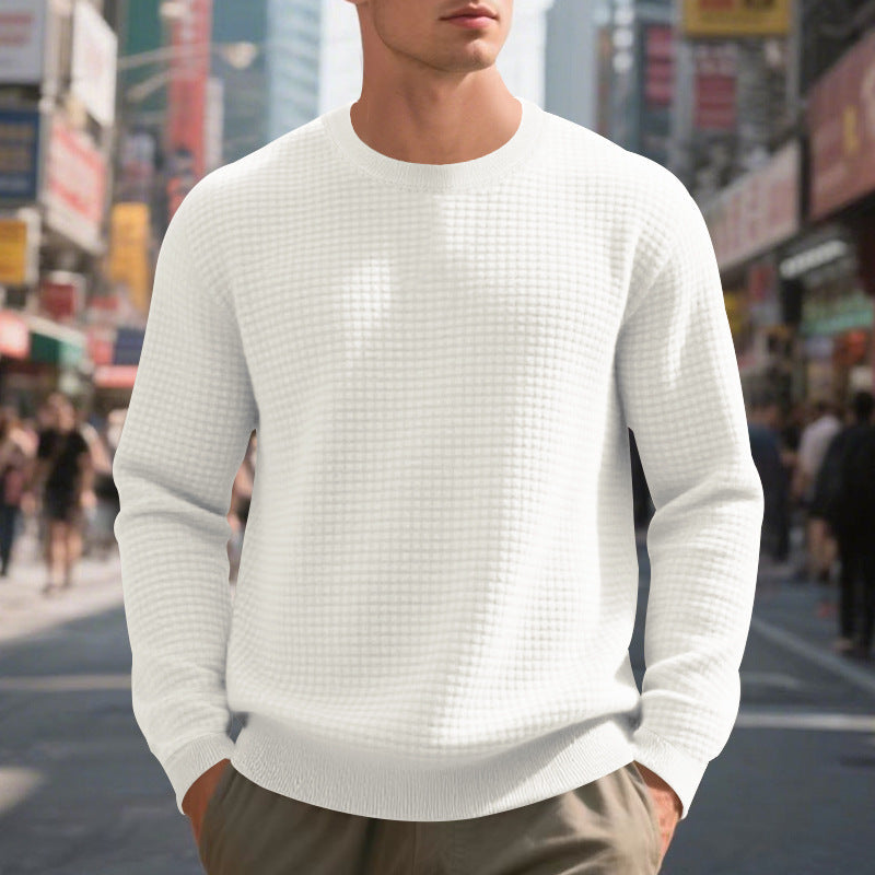 Herren warmer Pullover mit strukturiertem Gewebe und Rundhalsausschnitt Berg-Feldt