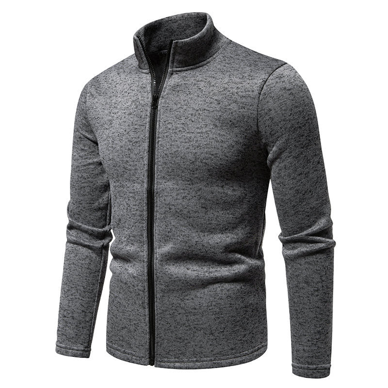 Herren Fleecejacke mit hoher Stehkragen und durchgehendem Reißverschluss Berg-Feldt