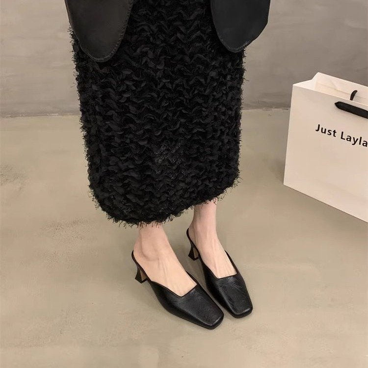 Mules à talon bloc et bout carré pour femme, de berg-feldt