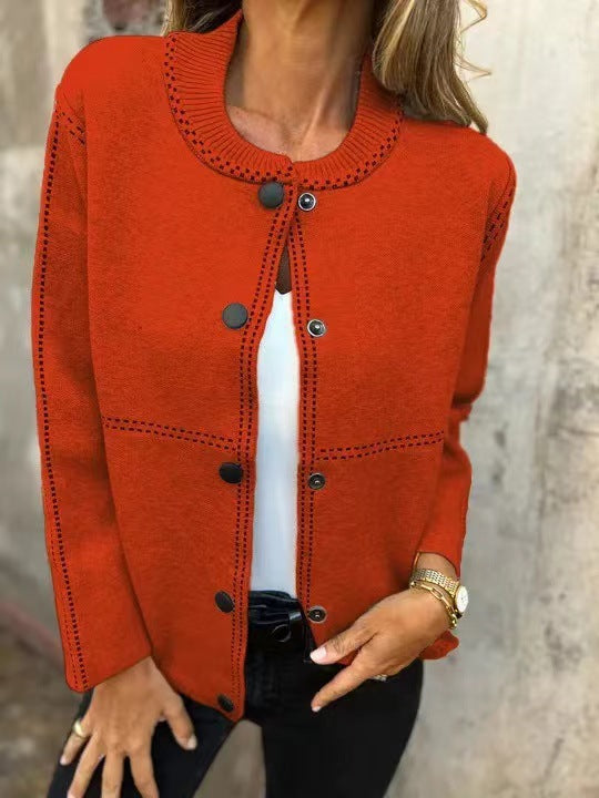 Cardigan ample à boutons et coutures décoratives pour femme Berg-Feldt