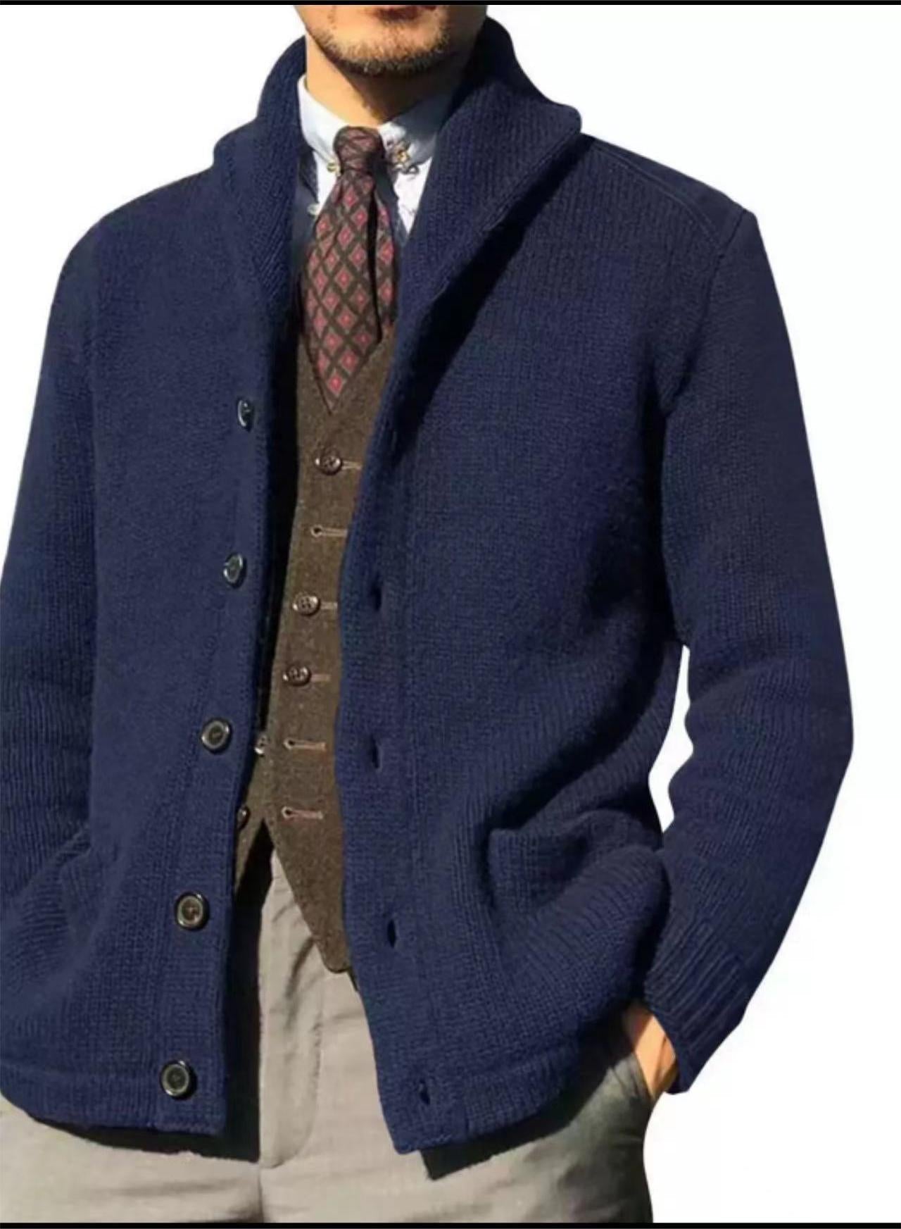 Herren Strickjacke im modernen Casual-Stil mit Schalkragen Berg-Feldt
