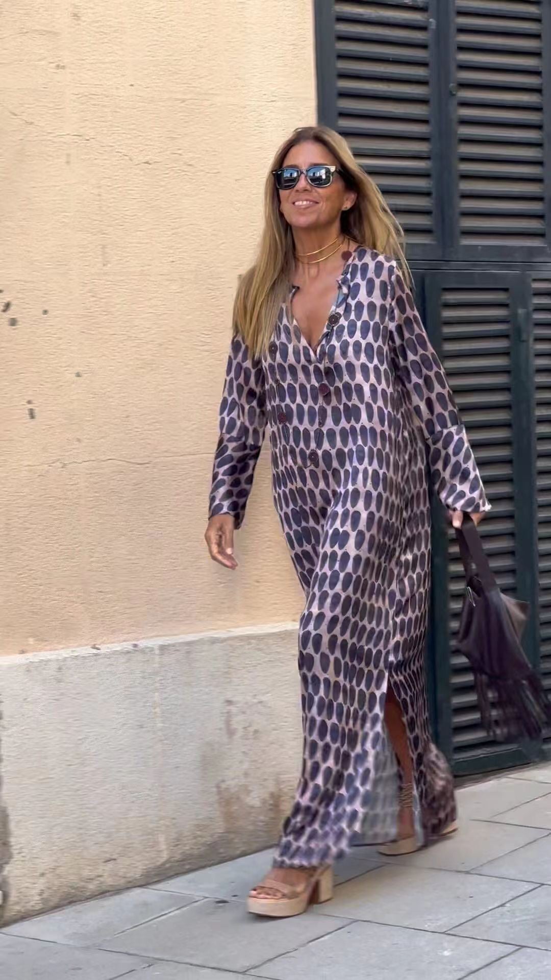 Robe longue Damen à motifs modernes Berg-Feldt