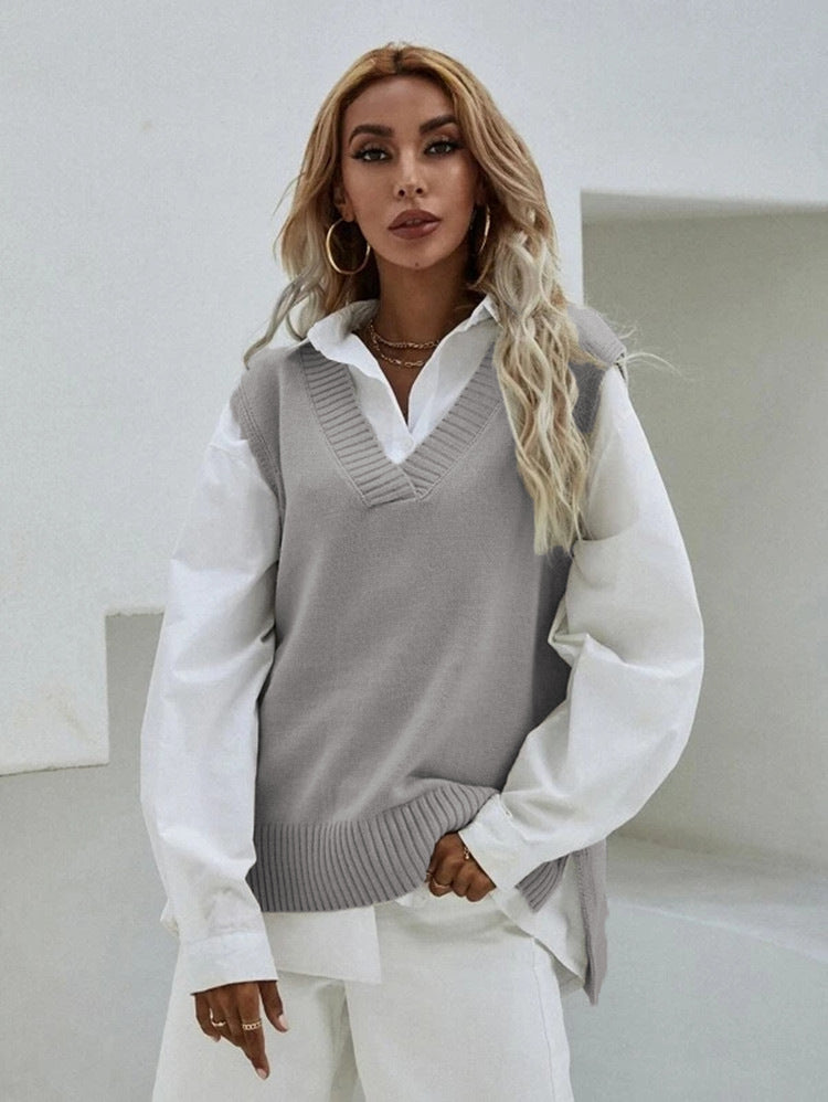 Cardigan femme en maille avec col en V et élégante structure côtelée Berg-Feldt