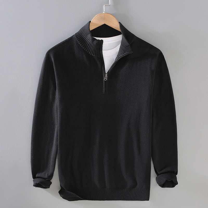 Herren Pullover mit modernem Stehkragen und Reißverschluss Berg-Feldt