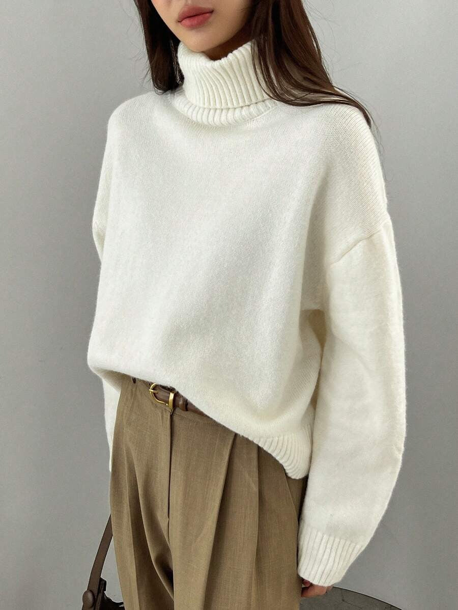 Damen oversized Rollkragenpullover aus weichem Material Berg-Feldt