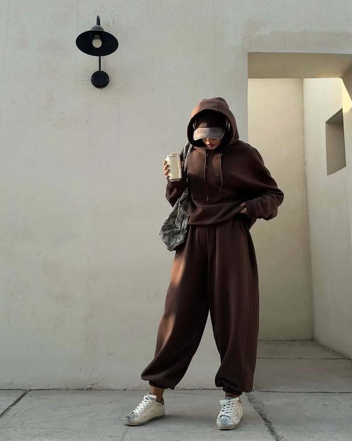 Survêtement de jogging oversized décontracté pour femme, motif montagne-champ