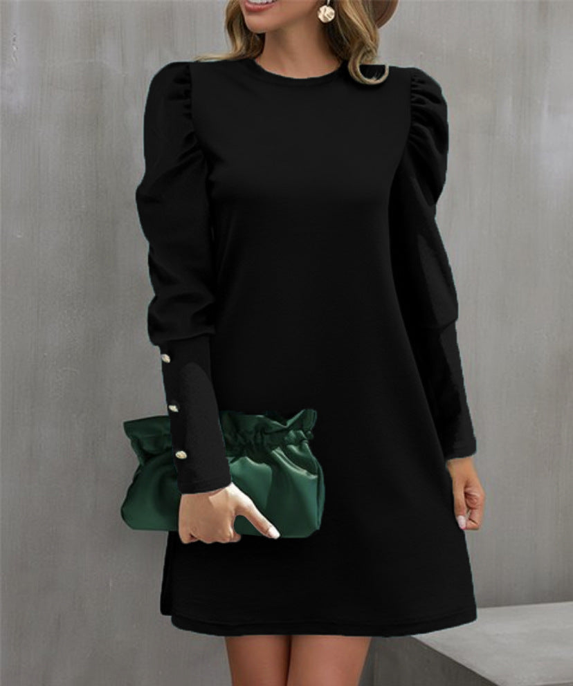 Damen Puffärmel Minikleid mit elegantem Rundhalsausschnitt Berg-Feldt