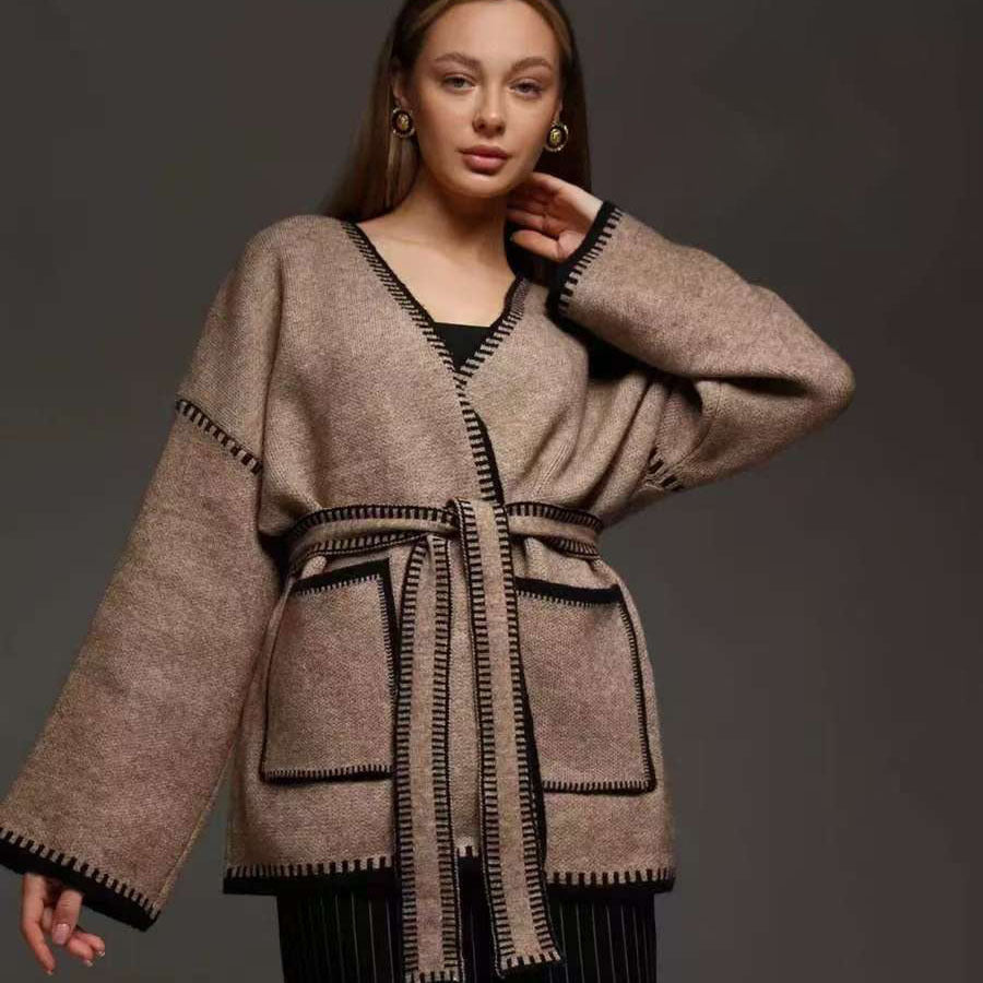 Dames Cardigan en tricot confortable avec poches pratiques et ceinture Berg-Feldt