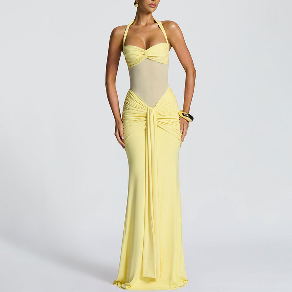 Damen Elegantes Maxikleid mit raffinierten Drapierungen Berg-Feldt