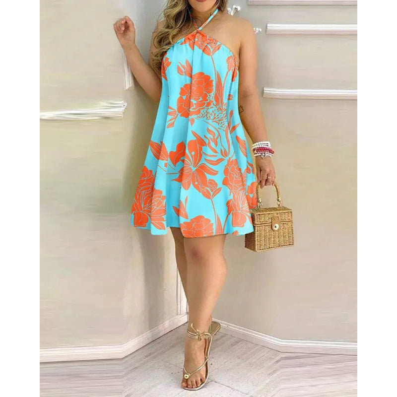 Robe décontractée à motifs floraux et licou Berg-Feldt pour femmes